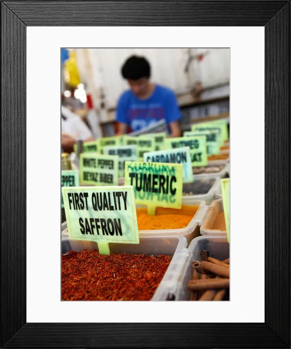 Framed Print : Local market stall in southern Turkey selling colorful spices Framed Print : Local market stall in southern Turkey selling colorful spices