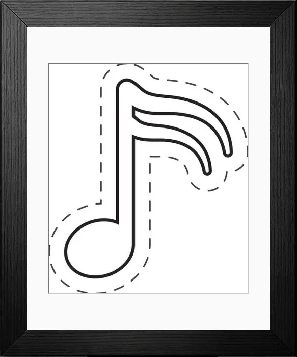 Framed Print : music note harmony cut line Framed Print : music note harmony cut line