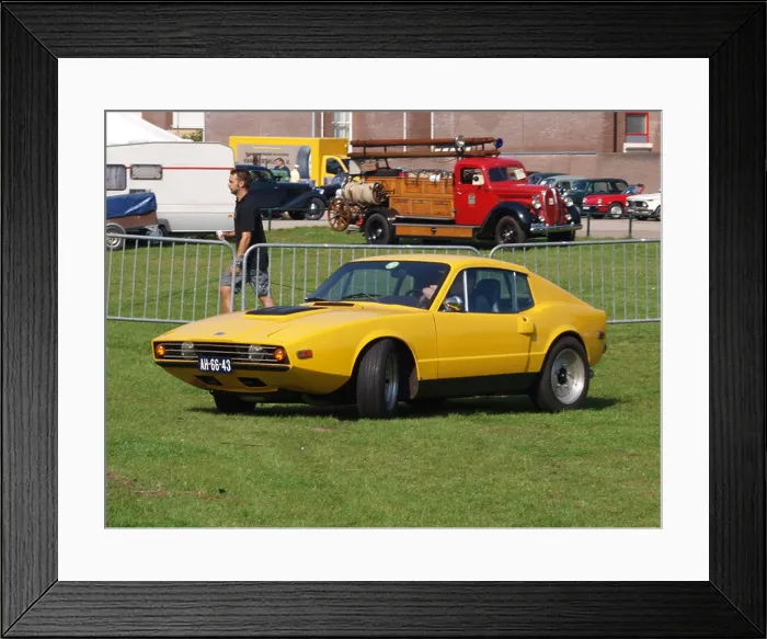 Framed Print : The 1971 Saab Sonnett III V4 is a compact sports car with distinctive styling and a 1 Framed Print : The 1971 Saab Sonnett III V4 is a compact sports car with distinctive styling and a 1
