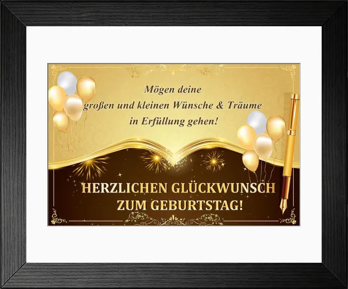 Framed Print : Mögen deine Wünsche & Träume in Erfüllung - Geburtstag-Grußkarte Framed Print : Mögen deine Wünsche & Träume in Erfüllung - Geburtstag-Grußkarte