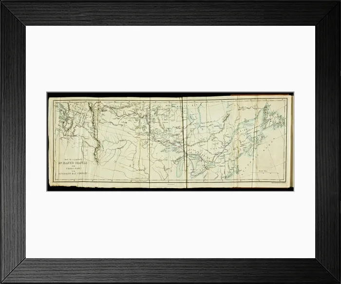 Framed Print : This map illustrates Mr. Kane's travels within the territory of the Hudson's Bay Company Framed Print : This map illustrates Mr. Kane's travels within the territory of the Hudson's Bay Company
