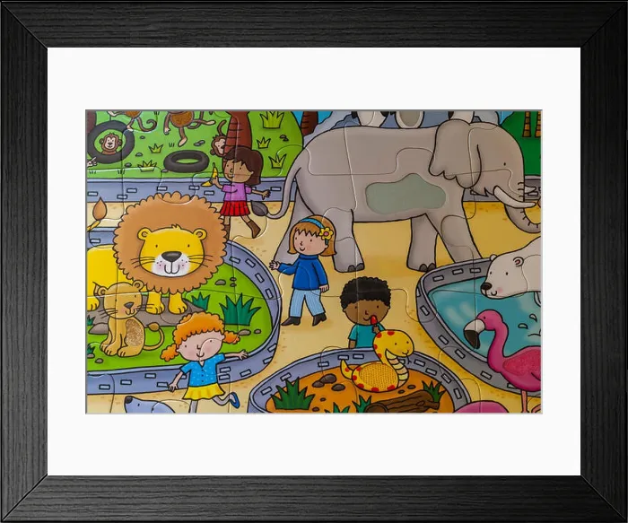 Framed Print : jigsaw puzzle section of ELC touch and feel zoo puzzle jigsaw puzzle with animals Framed Print : jigsaw puzzle section of ELC touch and feel zoo puzzle jigsaw puzzle with animals