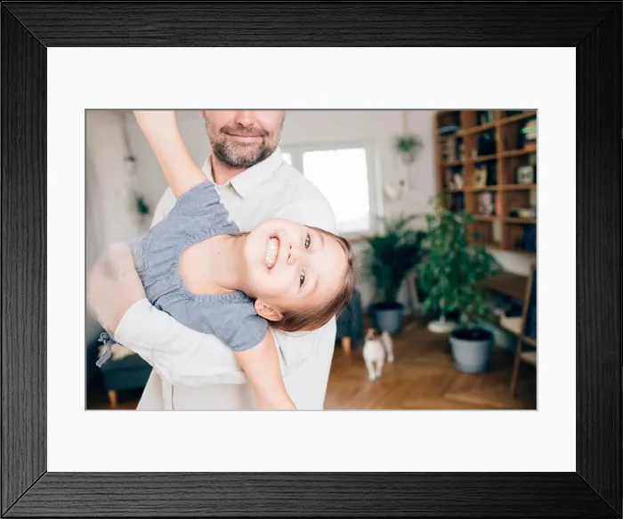 Framed Print : Father playing with daughter, pretending to fly Framed Print : Father playing with daughter, pretending to fly