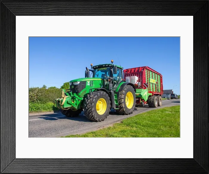 Framed Print : John Deere Tractors and associated farm machinery, for grass cutting in Cheshire, UK Framed Print : John Deere Tractors and associated farm machinery, for grass cutting in Cheshire, UK