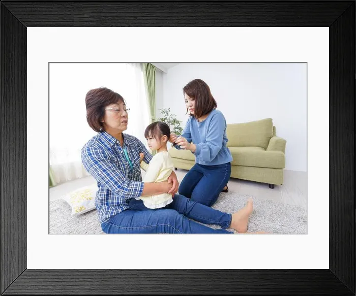 Framed Print : Close-knit children, mothers and grandmothers Framed Print : Close-knit children, mothers and grandmothers