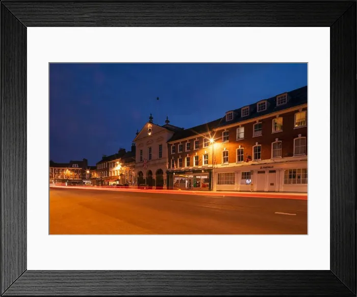 Framed Print : England, Dorset, Blandford Forum, Night View of East Street and The Corn Exchange Framed Print : England, Dorset, Blandford Forum, Night View of East Street and The Corn Exchange