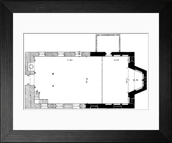 Framed Print : Grundriss St. Martinus Solingen Burg 1894 Framed Print : Grundriss St. Martinus Solingen Burg 1894