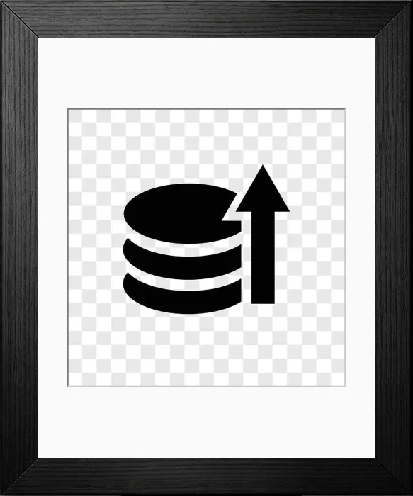 Framed Print : Database vector icon isolated on transparent background, Database transparency logo concept Framed Print : Database vector icon isolated on transparent background, Database transparency logo concept