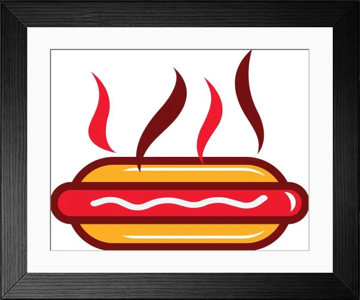 Framed Print : Hot Dog vector illustration icon design template Framed Print : Hot Dog vector illustration icon design template