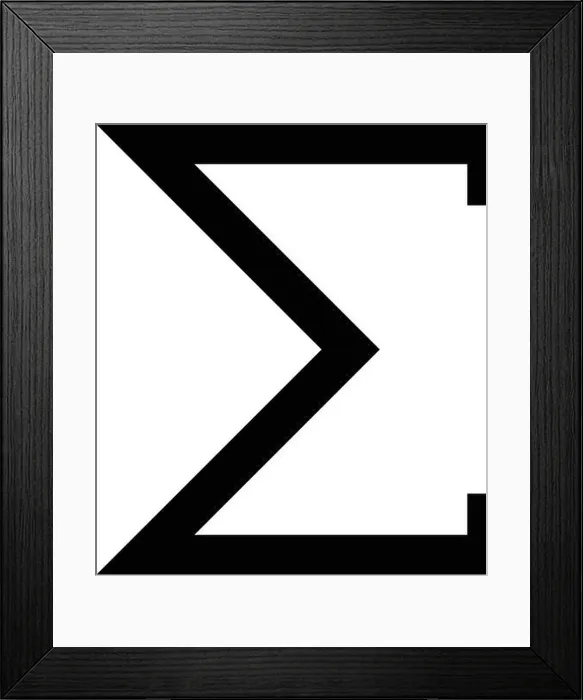 Framed Print : Sigma greek symbol capital letter uppercase font icon black color vector illustration flat style simple image Framed Print : Sigma greek symbol capital letter uppercase font icon black color vector illustration flat style simple image