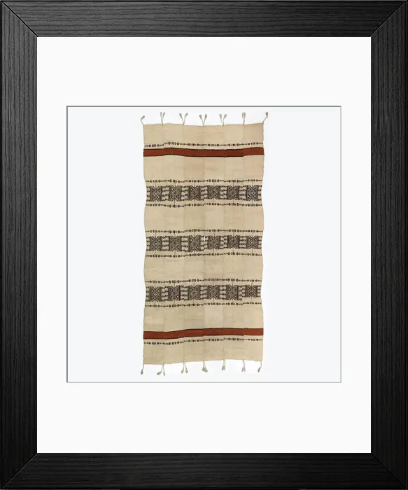 Framed Print : Textile. Panel composed of six strips stitched together Framed Print : Textile. Panel composed of six strips stitched together