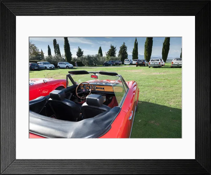 Framed Print : Fiat 124 Sport Leather interior Framed Print : Fiat 124 Sport Leather interior