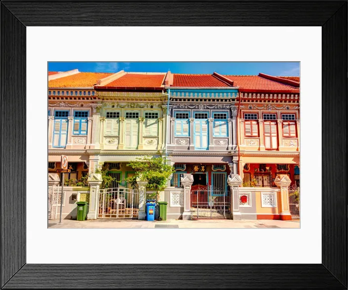 Framed Print : Historical Peranakan houses in Joo Chiat, Singapore Framed Print : Historical Peranakan houses in Joo Chiat, Singapore