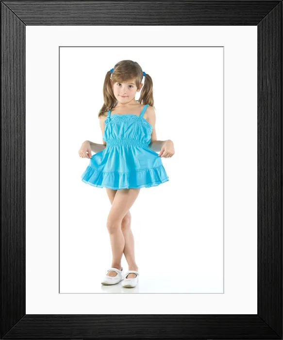 Framed Print : girl with blue dress Framed Print : girl with blue dress