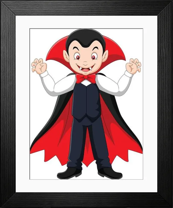 Framed Print : Cartoon vampire mascot Framed Print : Cartoon vampire mascot