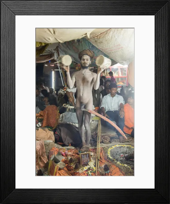 Framed Print : Naga Sadhu With Sword, Shivratri, Bhavnath Mela Framed Print : Naga Sadhu With Sword, Shivratri, Bhavnath Mela