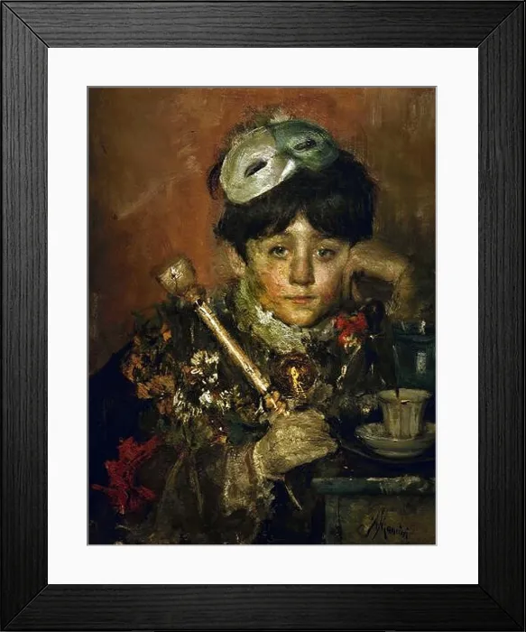 Framed Print : Bambino con Maschera - Child with mask by Antonio Manchini, 1852 / 1930, Italy, Italian. Palazzo Pitti Framed Print : Bambino con Maschera - Child with mask by Antonio Manchini, 1852 / 1930, Italy, Italian. Palazzo Pitti