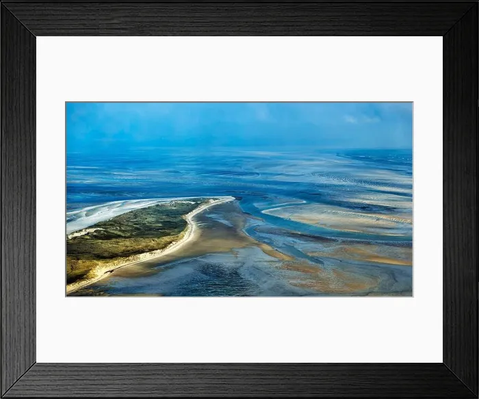 Framed Print : Amrum Odde, aerial view, northern tip near Norddorf Framed Print : Amrum Odde, aerial view, northern tip near Norddorf
