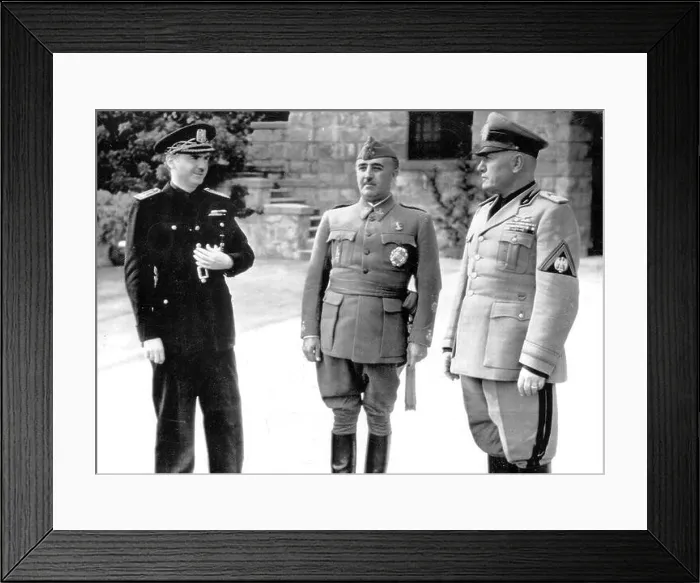 Framed Print : Meeting of Franco and Mussolini 1941 Framed Print : Meeting of Franco and Mussolini 1941