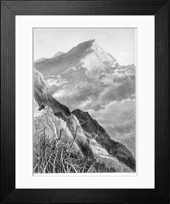Framed Print : An engraving of The Mount Washington Road (White Mountains) scanned at high resolution from a book printed in 1872 Framed Print : An engraving of The Mount Washington Road (White Mountains) scanned at high resolution from a book printed in 1872