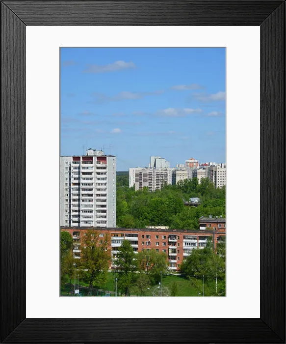 Framed Print : Highrise and five-storey house in Zelenograd, Russia Framed Print : Highrise and five-storey house in Zelenograd, Russia