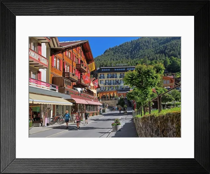 Framed Print : Dorfstrasse in the town center, Wengen, Jungfrau Region, Bernese Oberland, Canton of Bern, Switzerland Framed Print : Dorfstrasse in the town center, Wengen, Jungfrau Region, Bernese Oberland, Canton of Bern, Switzerland