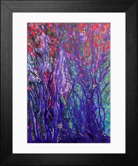 Framed Print : Daily abstract. Painting of Fire Flies amongst flowering trees Framed Print : Daily abstract. Painting of Fire Flies amongst flowering trees