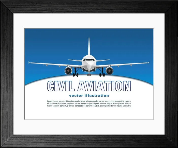 Framed Print : Aircraft vector. Banner, poster Framed Print : Aircraft vector. Banner, poster