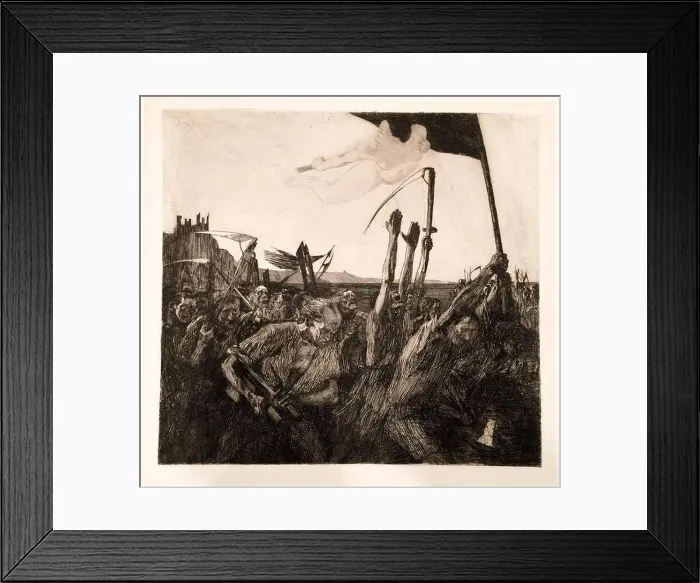 Framed Print : Käthe Kollwitz, drypoint, Aufruhr (Uprising), 1899, print 1946-1948 Framed Print : Käthe Kollwitz, drypoint, Aufruhr (Uprising), 1899, print 1946-1948