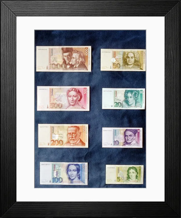 Framed Print : Deutschmark (German Mark) notes Framed Print : Deutschmark (German Mark) notes