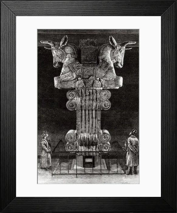 Framed Print : Capital column Audience Chamber Hall Apadana Persian Palace of Darius I the great 521-486 BC King of Persia Susa Iran Framed Print : Capital column Audience Chamber Hall Apadana Persian Palace of Darius I the great 521-486 BC King of Persia Susa Iran