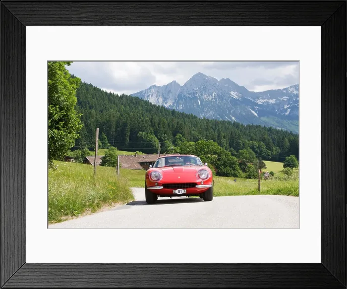Framed Print : Ferrari 275 GTB 2 in front of the Wildem Kaiser Mountain