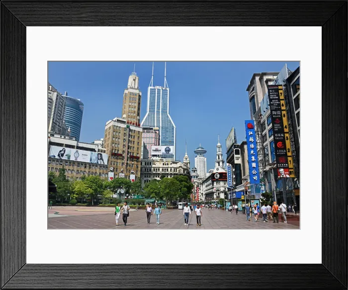 Framed Print : Visitors at Nanjing Road. Main shopping street of Shanghai Framed Print : Visitors at Nanjing Road. Main shopping street of Shanghai