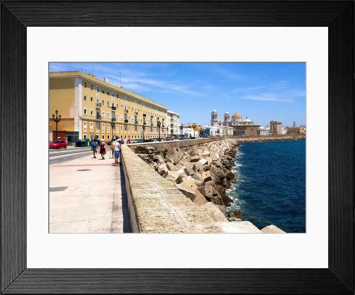 Framed Print : Spain - Cadiz - Seafront and New Cathedral Framed Print : Spain - Cadiz - Seafront and New Cathedral