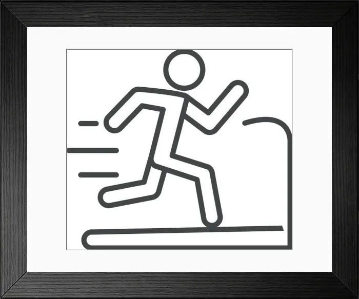 Framed Print : man running on the runway speed sport race line icon design vector illustration Framed Print : man running on the runway speed sport race line icon design vector illustration