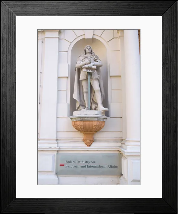 Framed Print : Polheim statue outside Federal Ministry for European and International Affairs building Vienna Austria Europe Framed Print : Polheim statue outside Federal Ministry for European and International Affairs building Vienna Austria Europe