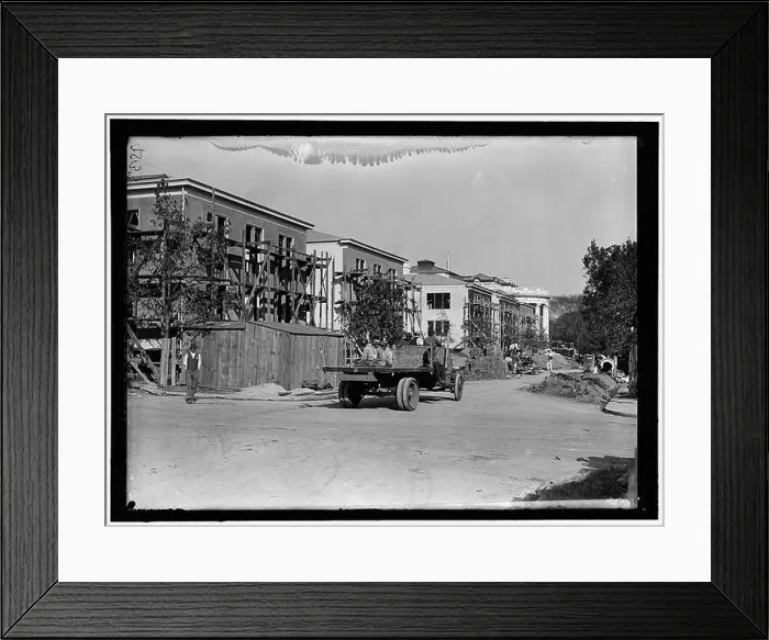 Framed Print : The photograph shows the construction of the Council of National Defense Headquarters Framed Print : The photograph shows the construction of the Council of National Defense Headquarters