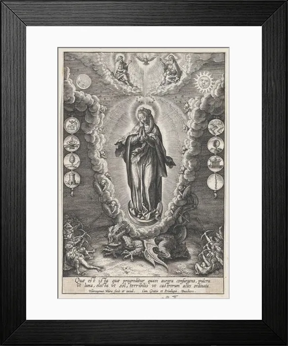 Framed Print : The Virgin with the Symbols of the Lauretanian Litany ca Framed Print : The Virgin with the Symbols of the Lauretanian Litany ca