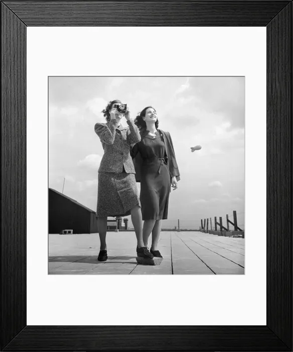Framed Print : Two models on a rooftop in Bloomsbury Framed Print : Two models on a rooftop in Bloomsbury