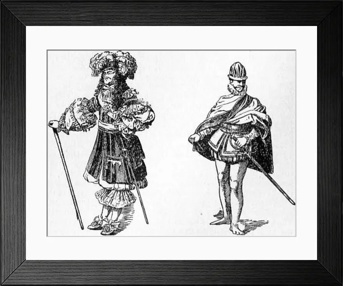 Framed Print : Illustrations from the 1911 Encyclopædia Britannica showing the attire of French and Spanish noblemen Framed Print : Illustrations from the 1911 Encyclopædia Britannica showing the attire of French and Spanish noblemen