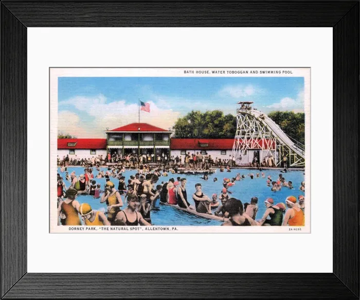 Framed Print : 1920 Dorney Park Pool Postcard Allentown PA Framed Print : 1920 Dorney Park Pool Postcard Allentown PA