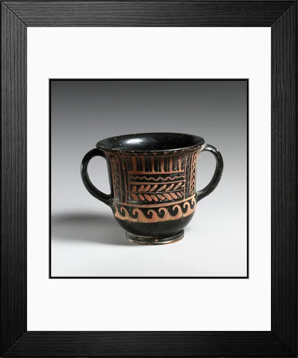 Framed Print : A Greek kantharos with high handles and deep bowl Framed Print : A Greek kantharos with high handles and deep bowl