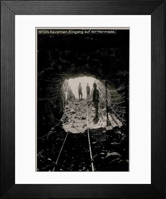 Framed Print : Kaverne, Eingang, auf der Hermada, World War I, Europeana Collections 1914 - 1918 Framed Print : Kaverne, Eingang, auf der Hermada, World War I, Europeana Collections 1914 - 1918