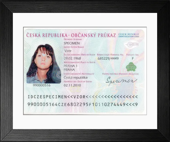 Framed Print : ID card CZ 2000 Framed Print : ID card CZ 2000