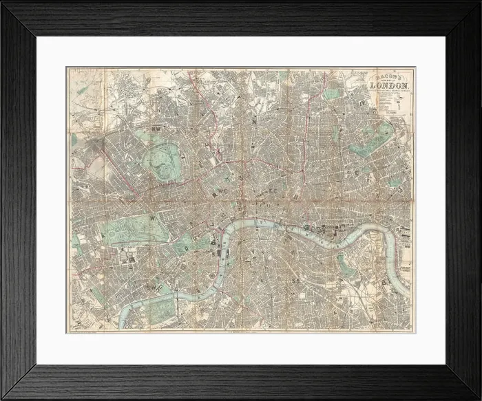 Framed Print : 1890 Bacon Traveler's Pocket Map of London, England Geographicus London bacon 1890 Framed Print : 1890 Bacon Traveler's Pocket Map of London, England Geographicus London bacon 1890