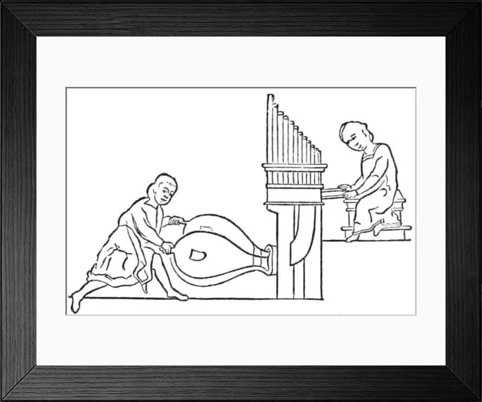 Framed Print : PSM V40 D645 Organ depicted from an ancient manuscript Framed Print : PSM V40 D645 Organ depicted from an ancient manuscript