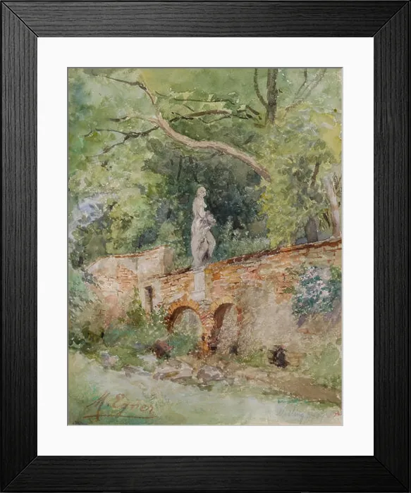 Framed Print : This 1899 photograph by Marie Egner depicts the Ziegelbrücke bridge in Mödling Framed Print : This 1899 photograph by Marie Egner depicts the Ziegelbrücke bridge in Mödling