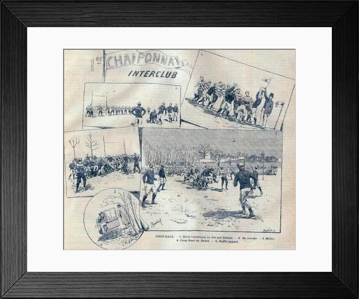 Framed Print : The 1892 French Rugby Championship final was the first XV competition Framed Print : The 1892 French Rugby Championship final was the first XV competition