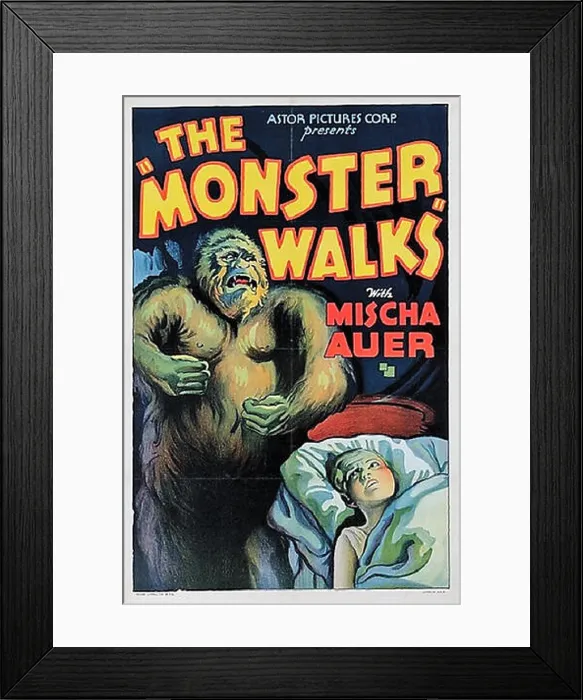 Framed Print : This 1932 poster promotes the film *The Monster Walks* Framed Print : This 1932 poster promotes the film *The Monster Walks*