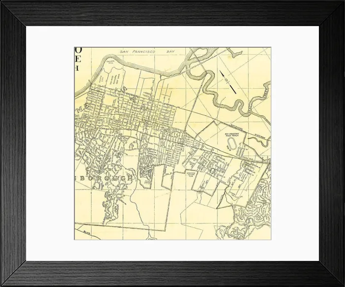 Framed Print : This historical map of San Mateo Framed Print : This historical map of San Mateo